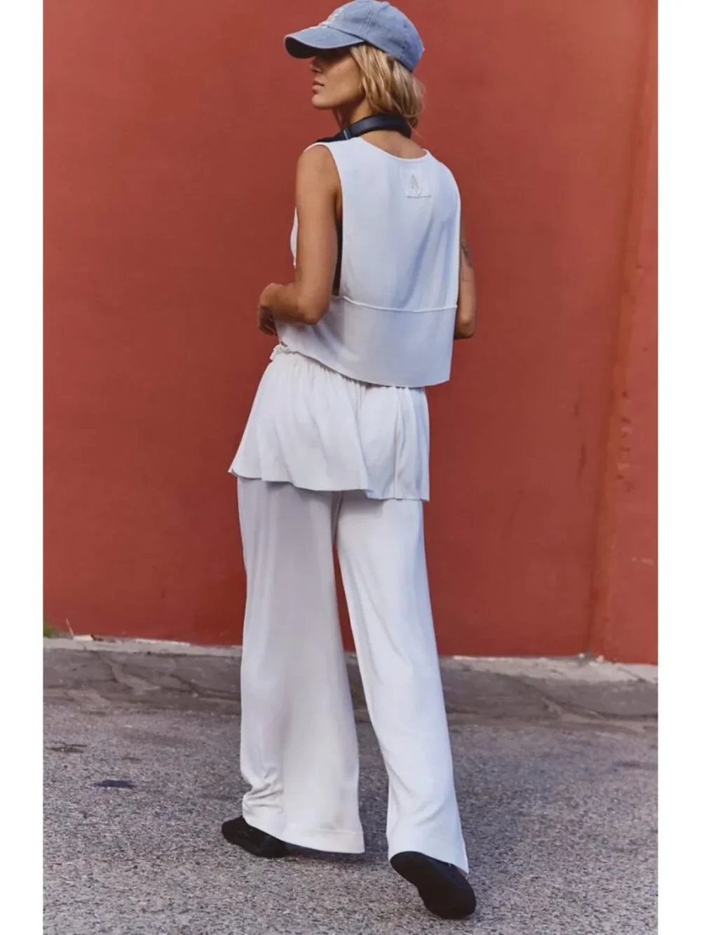 NWT Free People Movement Skirt Flirt Two-Piece Pants Set Ivory Medium